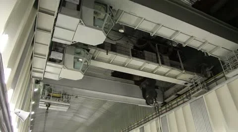 Machinery room, crane, generator Stock Footage 12387172