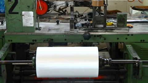 Machinery for sorting and cellophane magazines Stock Footage 67376387