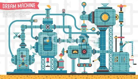 Machinery steampunk machine Stock Illustration