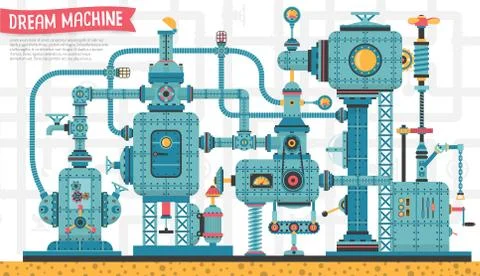 Machinery steampunk machine Illustrazione stock