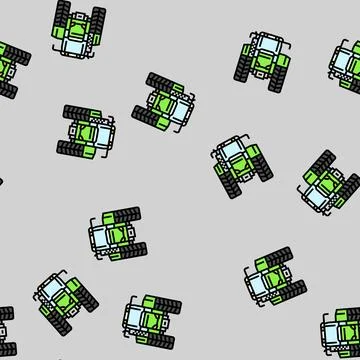 Machinery tractor front vector seamless pattern Illustrazione stock