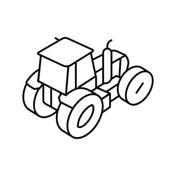 Machinery tractor line icon vector illustration Stock Illustration