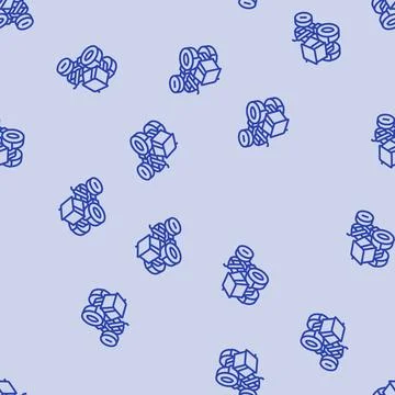 Machinery tractor line seamless pattern Illustrazione stock