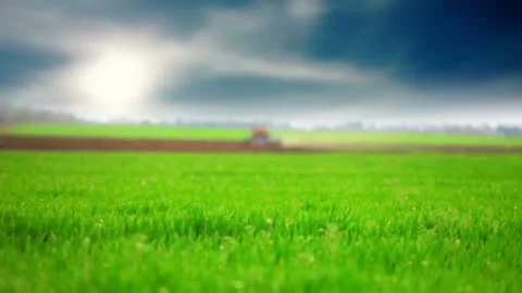Machinery work the land in the spring Stock Footage 22994939
