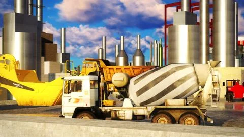 Machines at oil refinery 스톡 일러스트