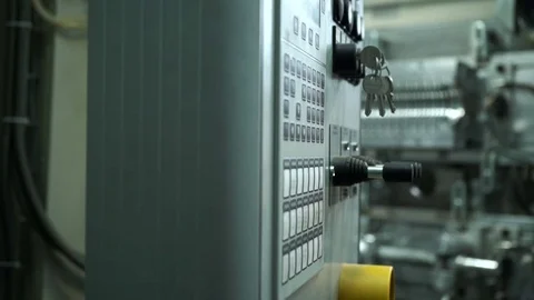 Machines for pressing silicone insulators of high-voltage electric transmission Stock Footage 71506983