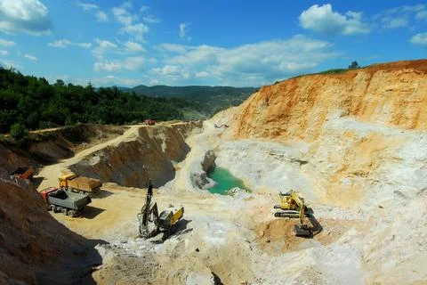 Machines in quarry Stock Photos