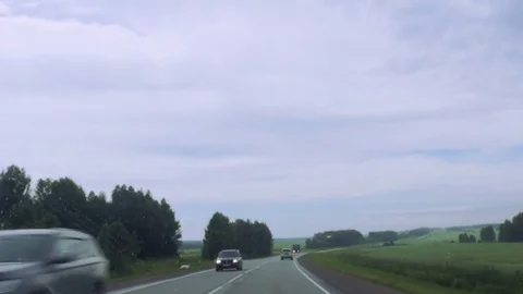 Machines ride on the road Video stock 80086464