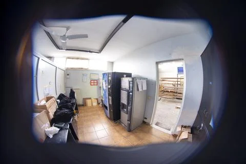 Machines for work break, seen from a narrow window Stock Photos