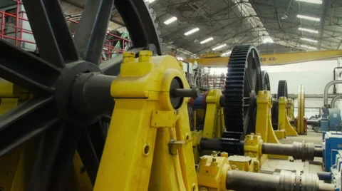 Machines working in a sugar mill Stock Footage 8577535