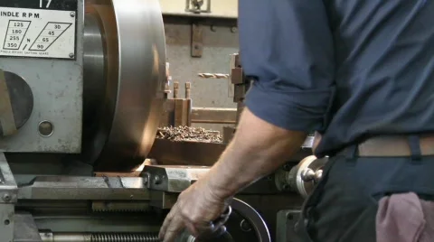 Machinest Boring metal Stock Footage 720367
