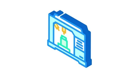 Machining center manufacturing engineer isometric icon animation Stock Footage 327291707