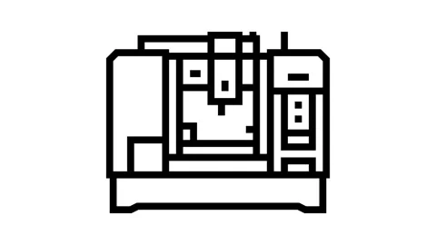 Machining center manufacturing engineer line icon animation Stock Footage 326132641