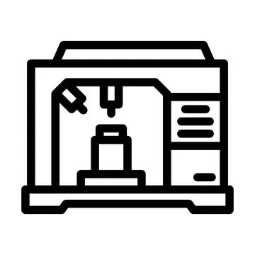 Machining center manufacturing engineer line icon vector illustration Stock Illustration