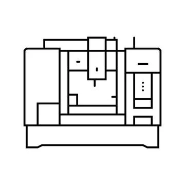 Machining center manufacturing engineer line icon vector illustration Stock Illustration