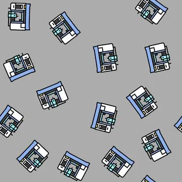 Machining center manufacturing engineer vector seamless pattern イラスト素材