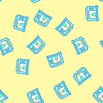 Machining center manufacturing engineer vector seamless pattern Illustrazione stock