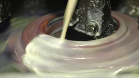 Machining on a lathe, internal boring of a part with a tool Video stock 104713393