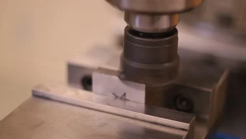 Machining metal block with cutter 2 Stock Footage 10699758