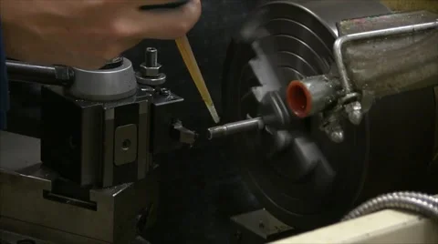 Machining a Part Close Up Stock Footage 57464201
