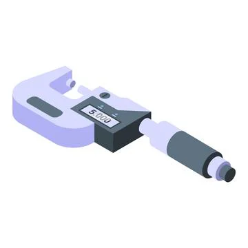 Machinist micrometer icon isometric vector. Laboratory measurement Stock Illustration