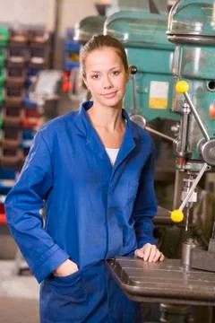 Machinist working on machine Stock Photos