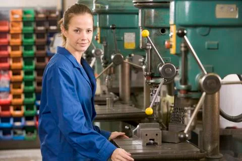 Machinist working on machine Stock Photos