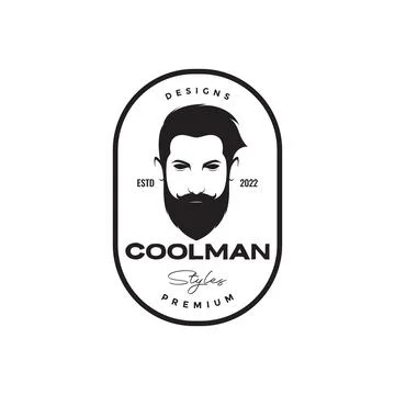 Macho face man beard and mustache logo design vector graphic symbol icon il.. Stock Illustration