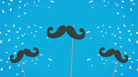 Macho mustaches accessories pattern animation Video stock 214026027