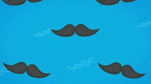 Macho mustaches accessories pattern animation Video stock 214027907