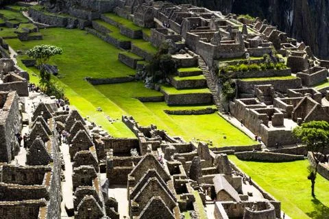 Machu picchu, the ancient inca city in the andes, peru Stock Photos