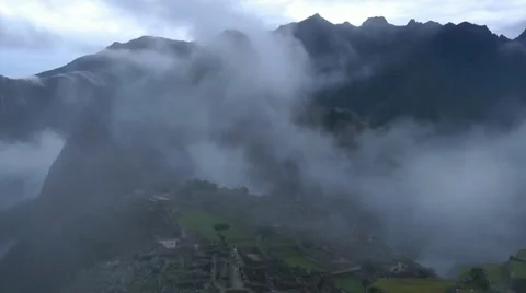 Machu Picchu with clouds, Cusco, peru, Southamerica Stock Footage 12141100
