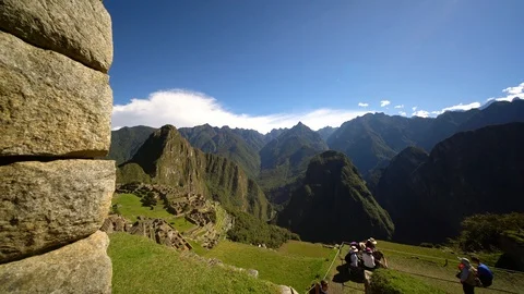 Machu Picchu (Different view) in Peru with sun, mountains and a building Video stock 124416272