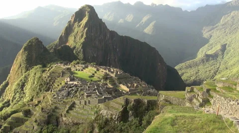 Machu Picchu dramatic evening light Stock Footage 40000557