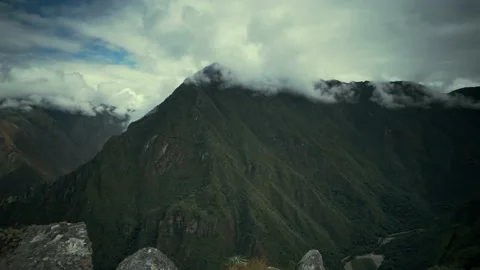 Machu Picchu Motion Timelapse Clouds &amp; People Stock Footage 208953652