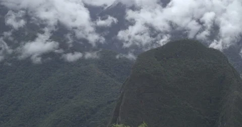 Machu Picchu Mountain with Clouds 4K Stock Footage 138183336