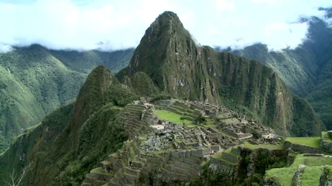 Machu Picchu: A Panoramic View Stock Footage 327572628