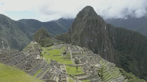 Machu picchu peru the famous ruins of the incas with mountains and peaks from Stock Footage