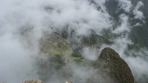 Machu Picchu through clouds time lapse - South America Stock Footage 119401621