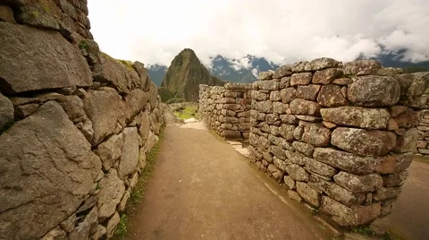 Machu Picchu for time lapse: View from the way to Wayna Picchu, from Machu Stock Footage 60818947