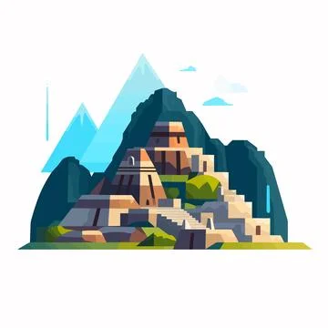 Machu Picchu vector isolated on white Ilustración de archivo