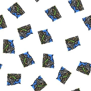 Machu picchu vector seamless pattern Stock Illustration