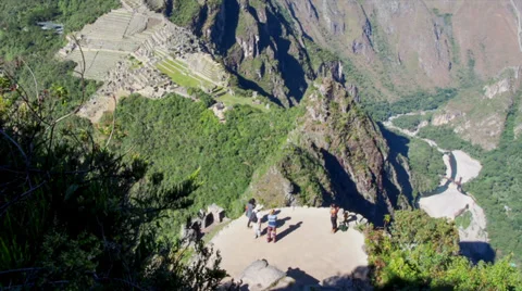 Machu Picchu wide angle in time lapse from Wayna Picchu Stock Footage 33831950