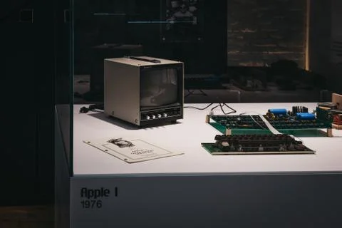 Macintosh Apple I computer on display inside Apple Museum in Prague, Czech Re Stock Photos