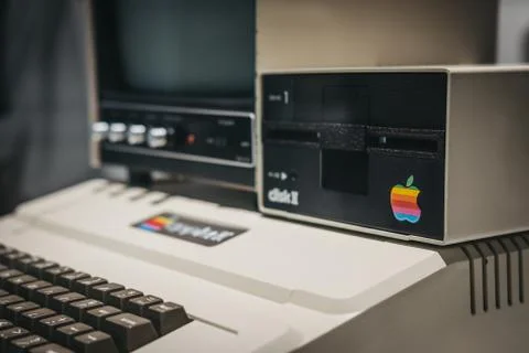 Macintosh Apple II computer on display inside Apple Museum in Prague, Czech R Stock Photos