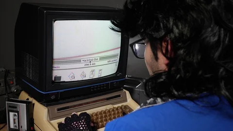 Macintosh User Interface Old Computer Monitor Stock Footage 126472840