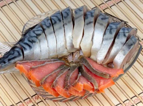Mackerel and red fish Stock Photos