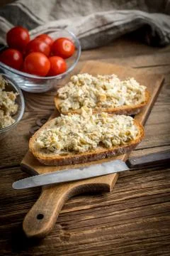 Mackerel fish paste. Stock Photos