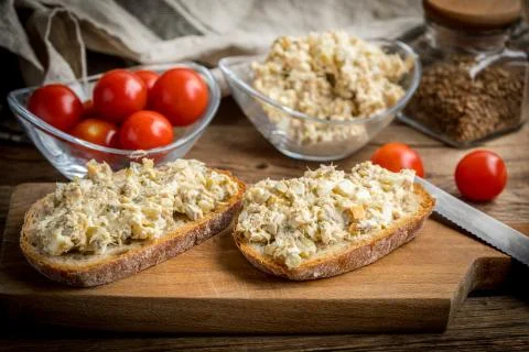 Mackerel fish paste. Stock Photos