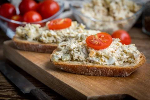 Mackerel fish paste. Stock Photos